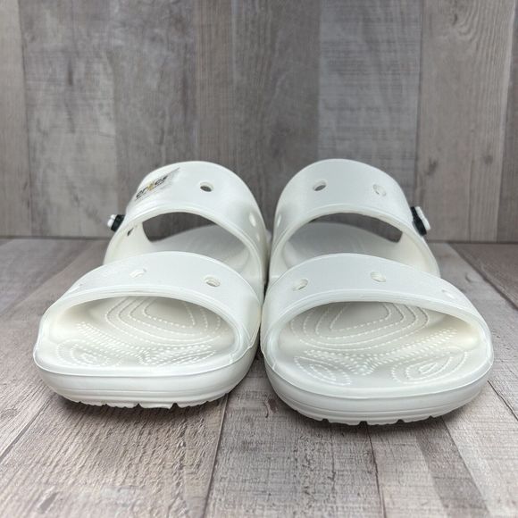 Crocs Women's Classic Slide Sandal Comfort Two Strap Slip On White Size 9 - Picture 4 of 13